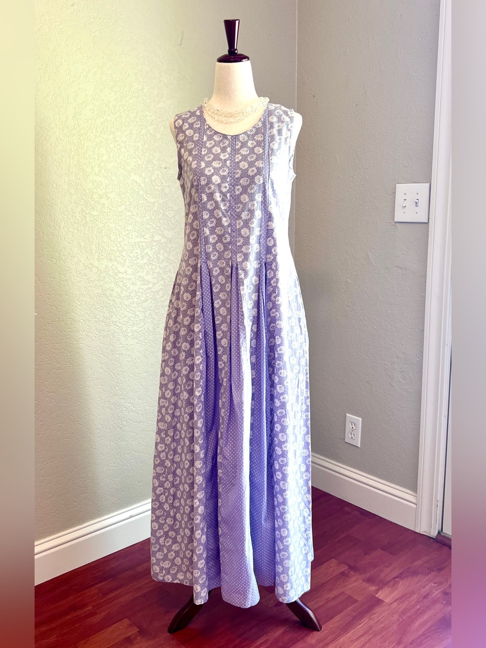 April Cornell Somerset Maxi Sundress New With Tags Light Periwinkle Size XXS